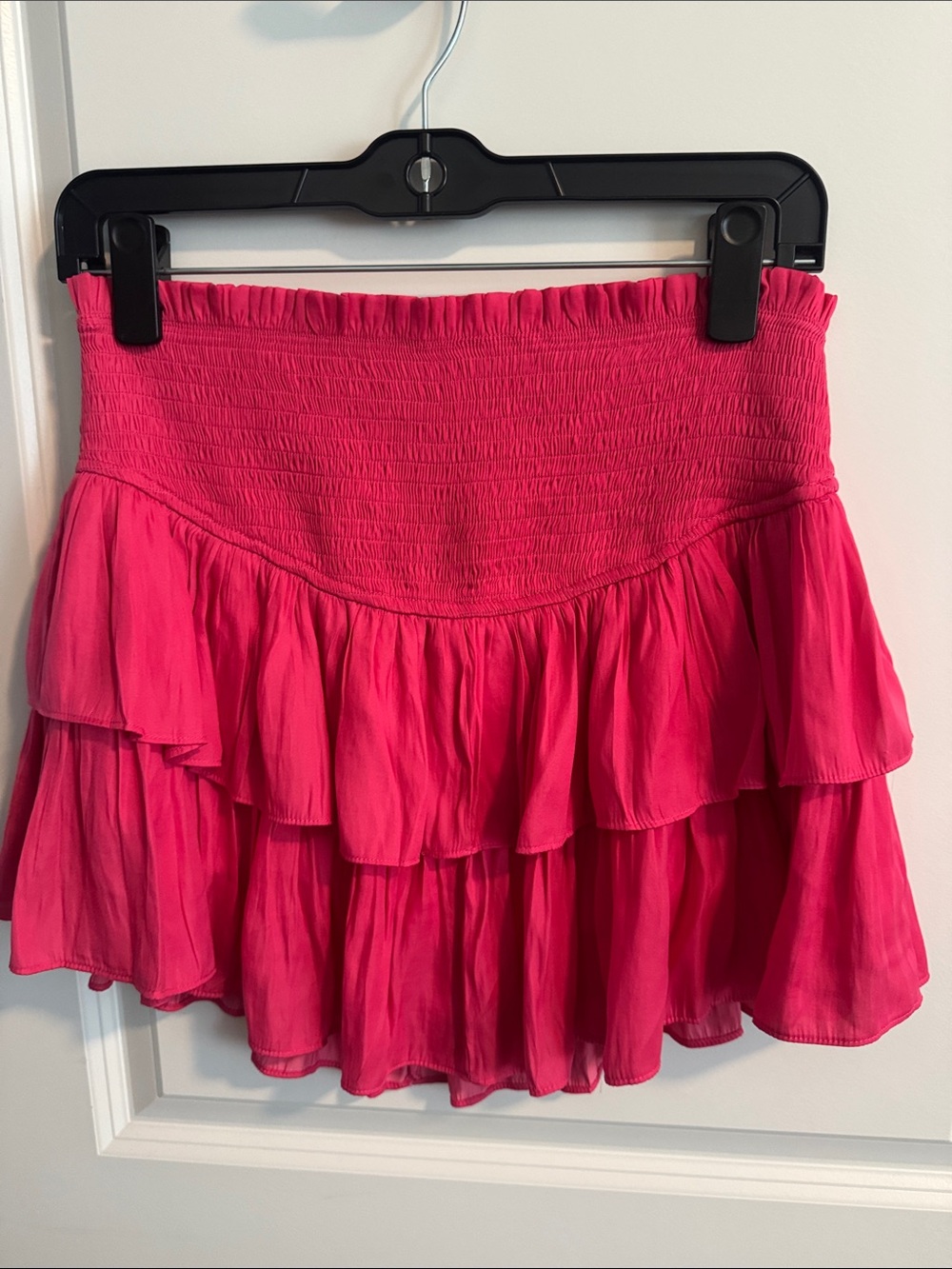Mustard Seed Hot Pink Tiered Ruffle Mini Skirt